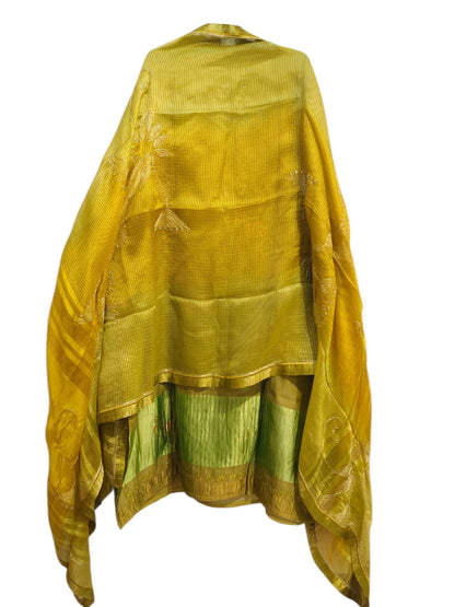 Semi Stitched Chanderi Formal Suitset