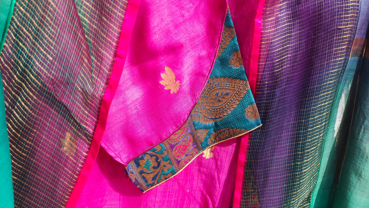 Semi Stitched Chanderi Formal Suitset