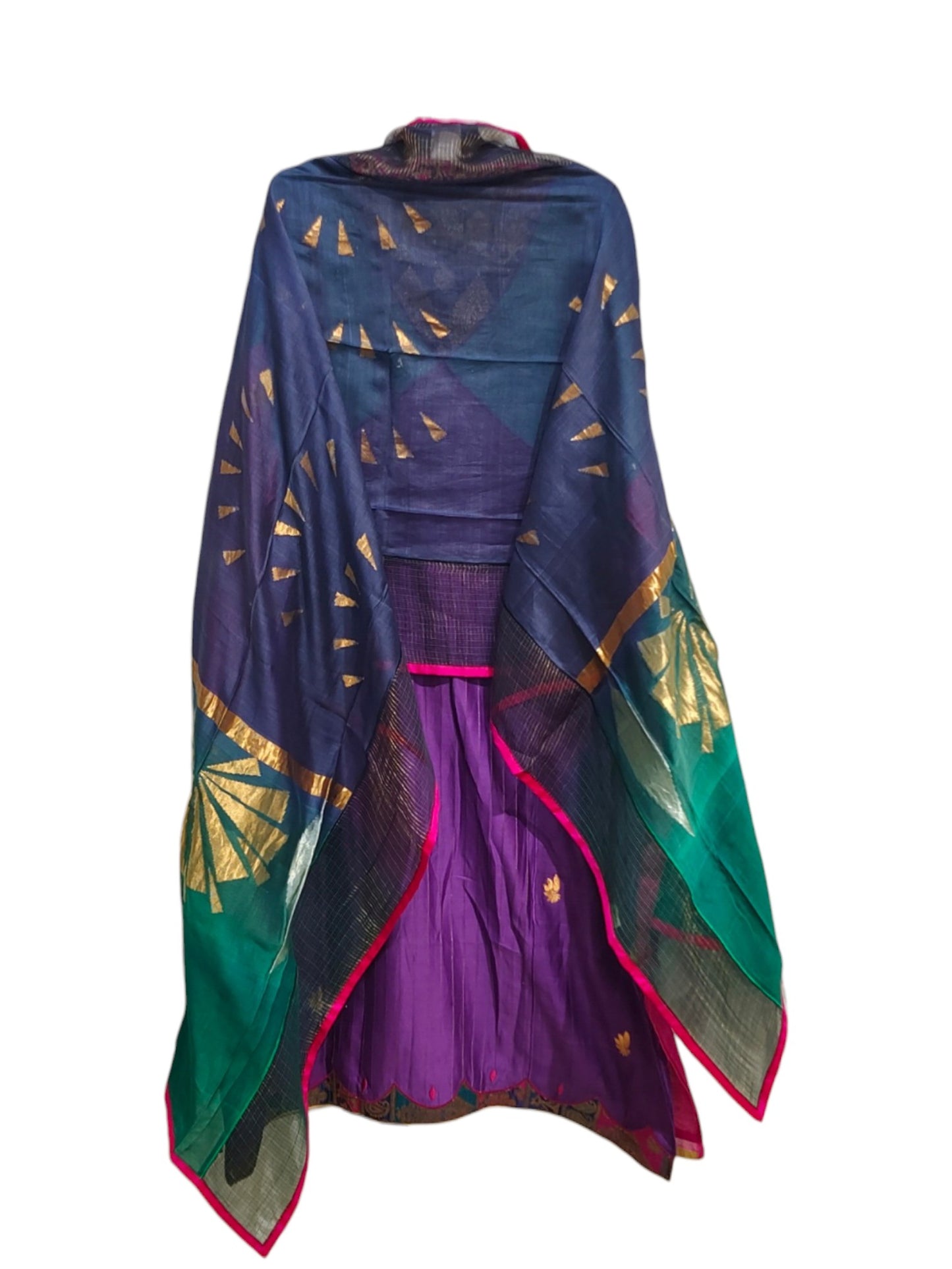 Semi Stitched Chanderi Formal Suitset