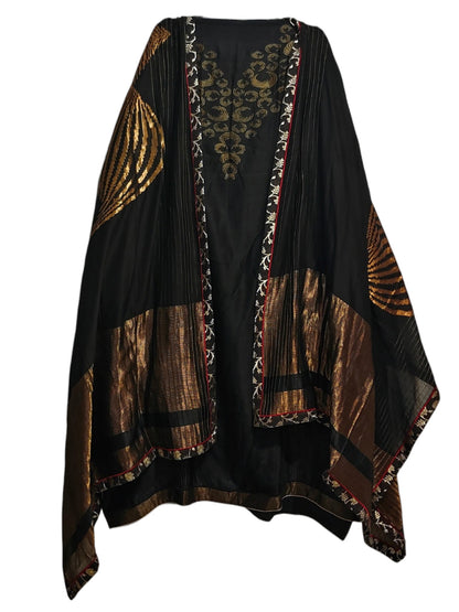 Semi Stitched Chanderi Formal Suitset