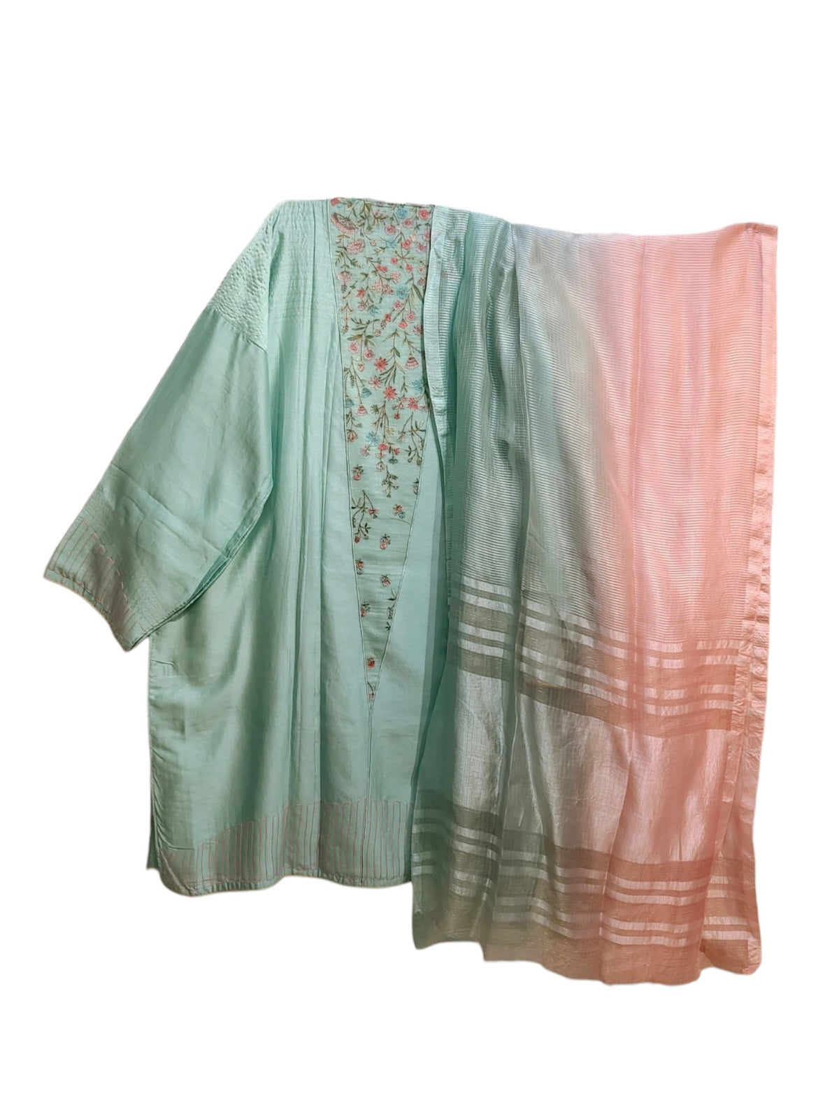 Semi Stitched Chanderi Formal Suitset