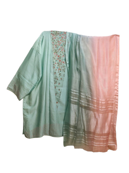 Semi Stitched Chanderi Formal Suitset