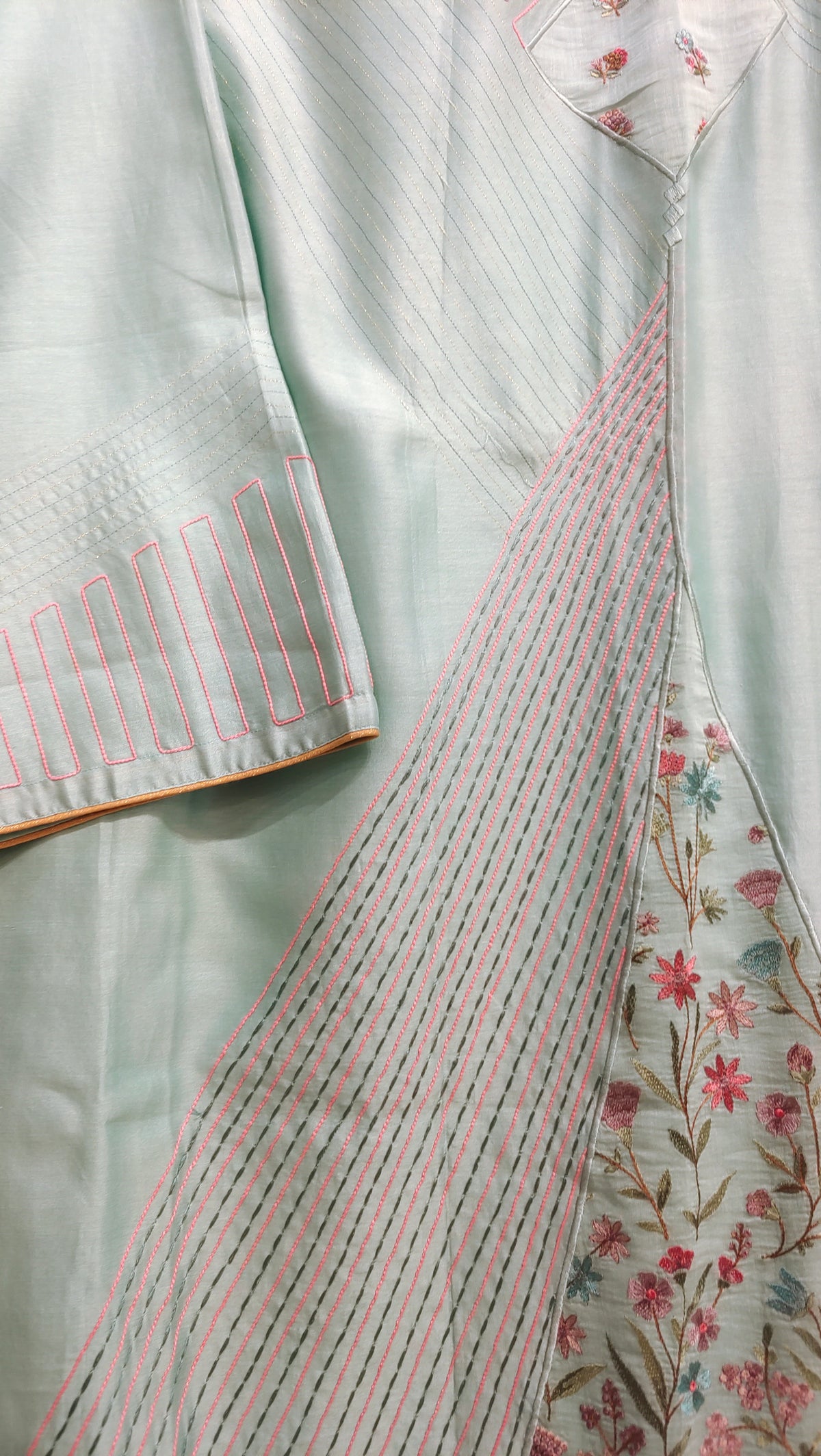 Semi Stitched Chanderi Formal Suitset