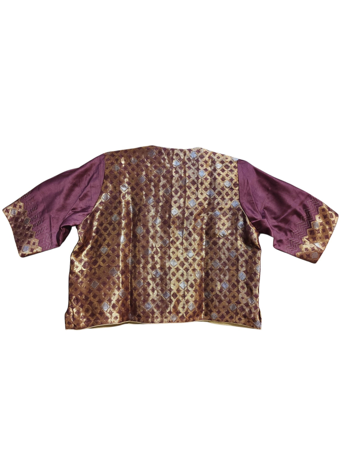 Formal Meher Fuchsia Gold Chanderi Midlength Jacket