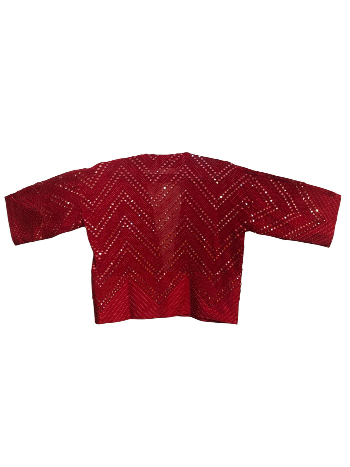 Formal Aaroh Vermilion Embellished Georgette Short Jacket