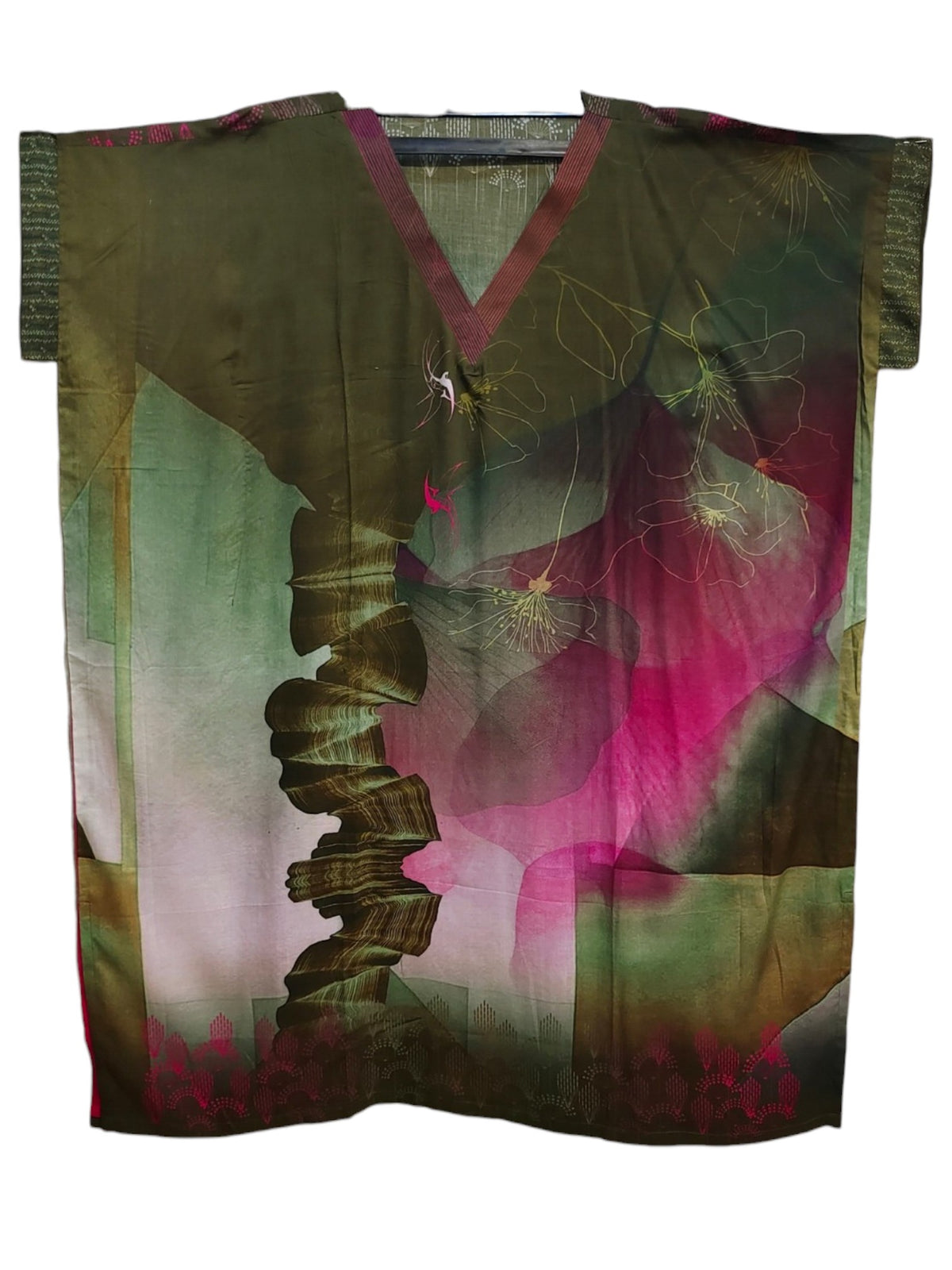 Stitched Cotton mudal Digital Printed Kaftan
