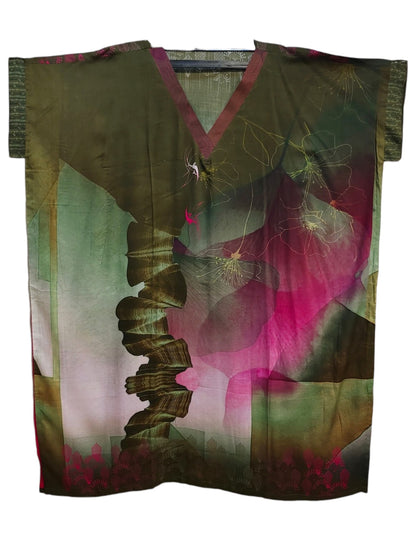 Stitched Cotton mudal Digital Printed Kaftan