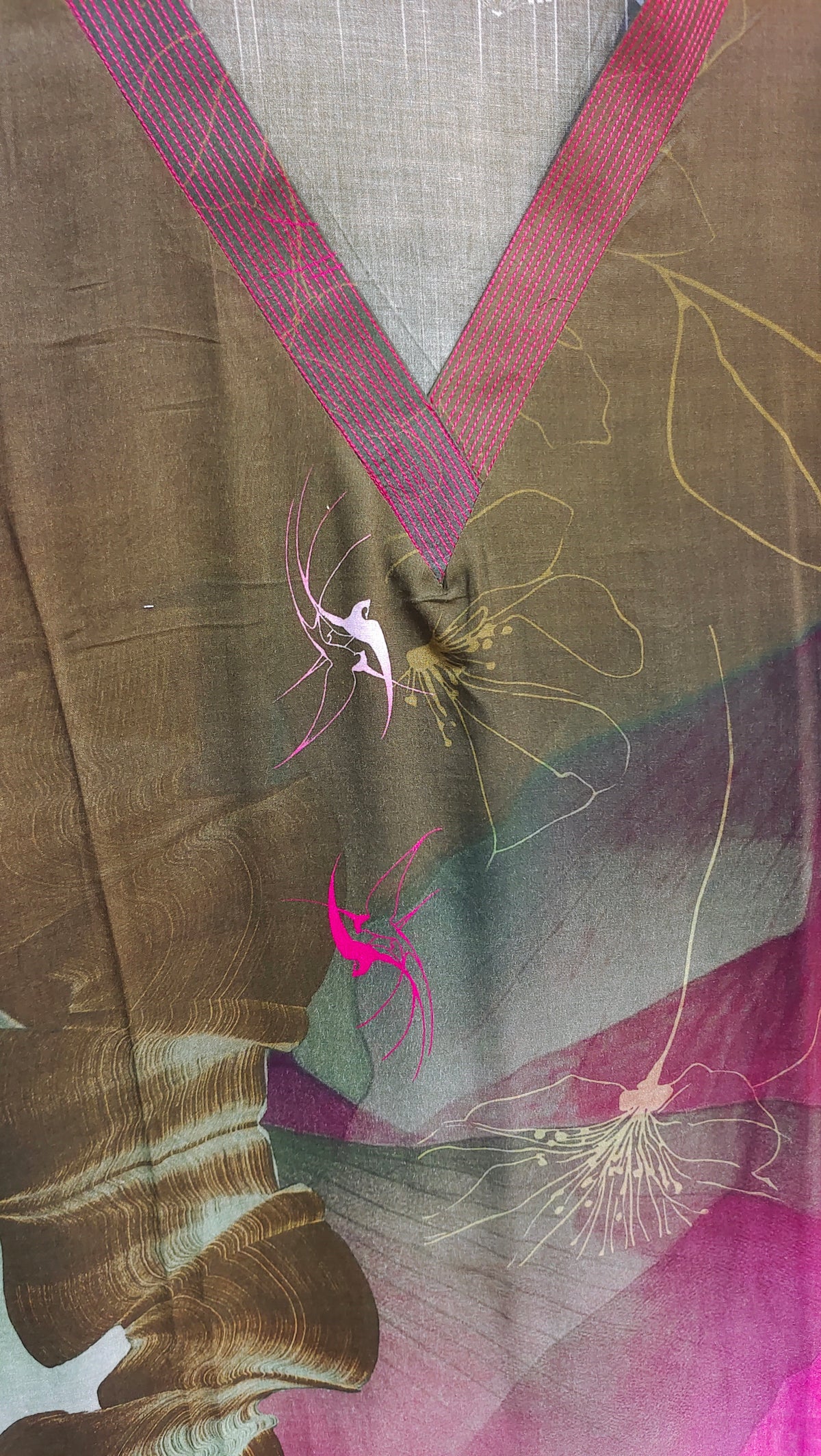 Stitched Cotton mudal Digital Printed Kaftan