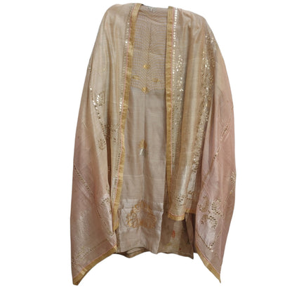 Semi Stitched Chanderi Formal Suitset