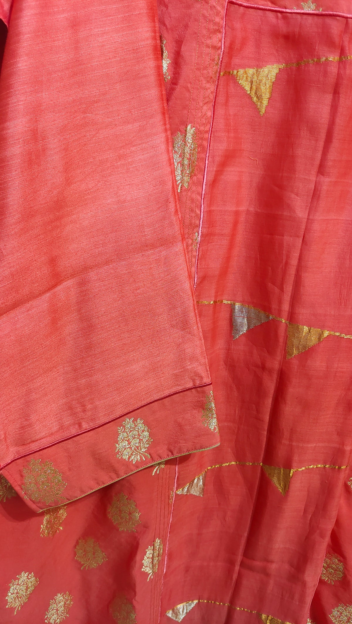 Semi Stitched Chanderi Formal Suitset