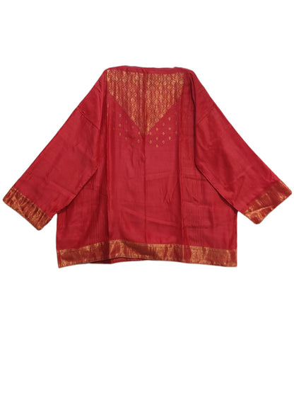 SemiStitched Chanderi Zari Woven Tunic