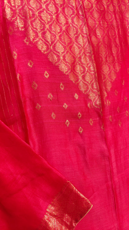 SemiStitched Chanderi Zari Woven Tunic