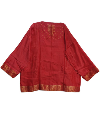 SemiStitched Chanderi Zari Woven Tunic