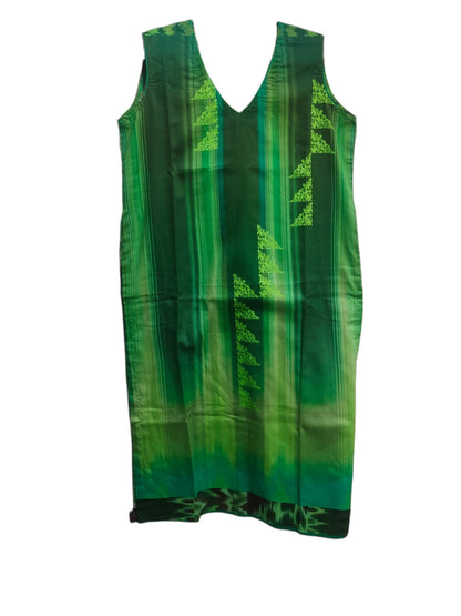 Stitched Chanderi Sleevesless Kurta With Jacket
