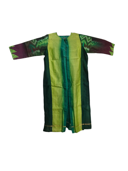 Stitched Chanderi Sleevesless Kurta With Jacket