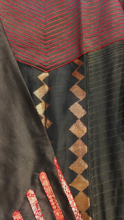 SemiStitched Chanderi Zari Woven Tunic