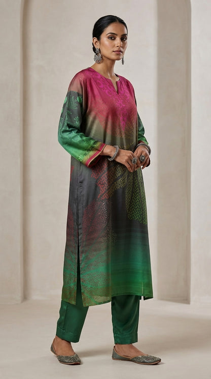 Semi Stitched Chanderi Kurta