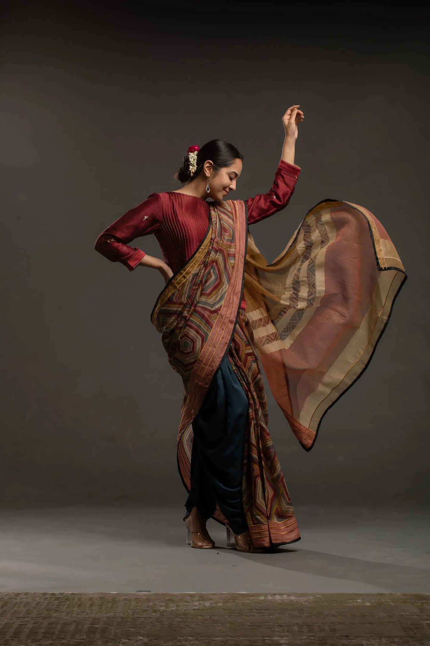 Kalamkari Silk Formal Saree (VKSRJUN144) - VISHAL KAPUR
