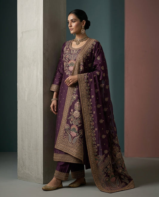 Customised Chanderi Embroidered set