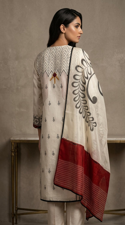 Semi Stitched Formal chanderi Suitset