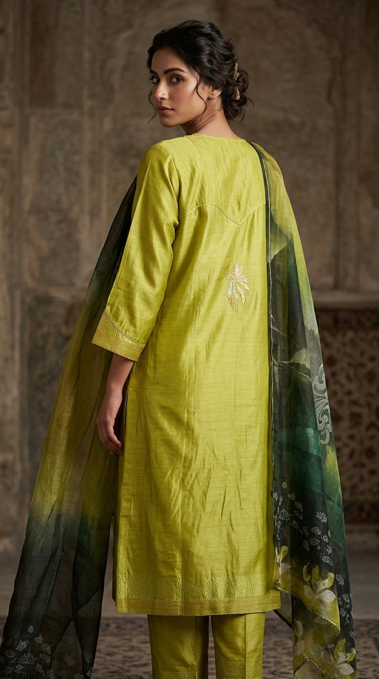Semi Stitched Formal chanderi Suitset