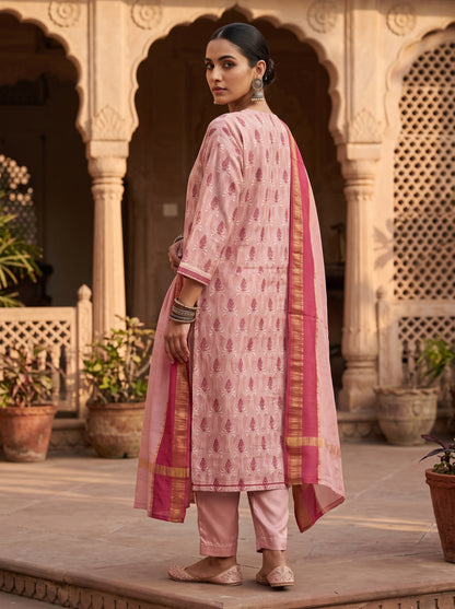 Semi Stitched Cotton Casual Suitset