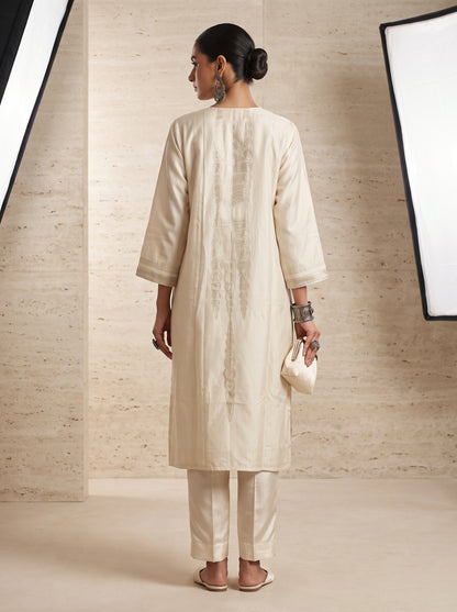 Semi Stitched Chanderi  Formal kurta