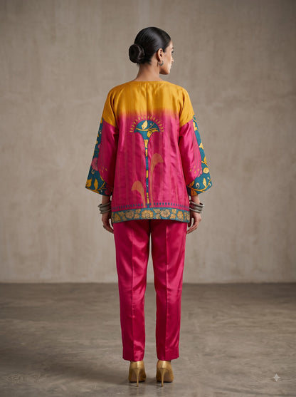 Semi Stitched Chanderi Kalamkari Short Tunic