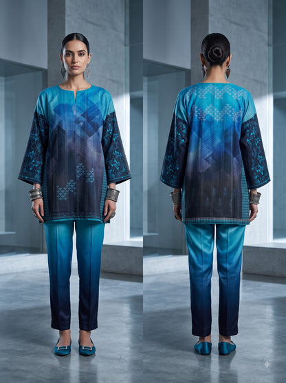 Semi Stitched printed chanderi Tunic