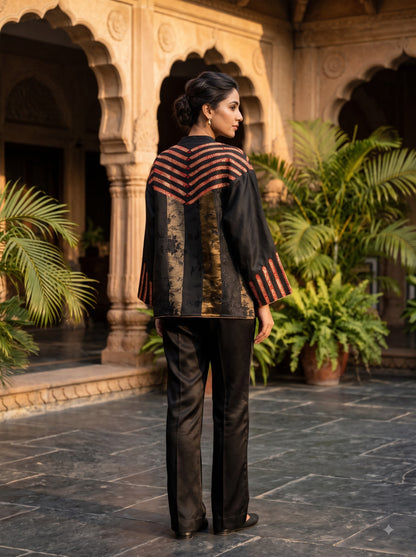 SemiStitched Chanderi Zari Woven Tunic