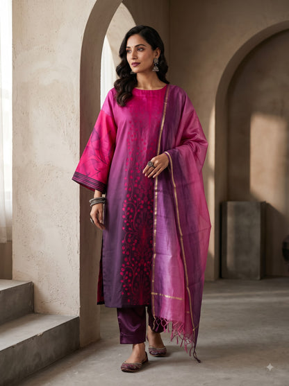 Semi Stitched Cotton Casual Suitset