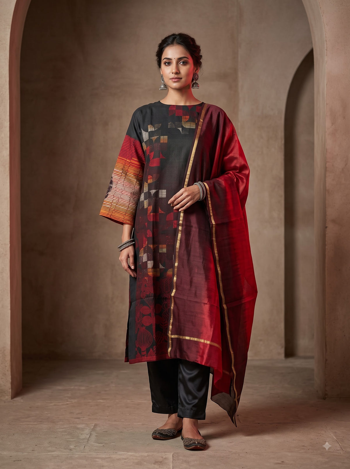 Semi Stitched Cotton Casual Suitset