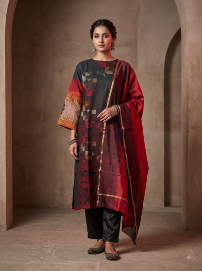 Semi Stitched Cotton Casual Suitset