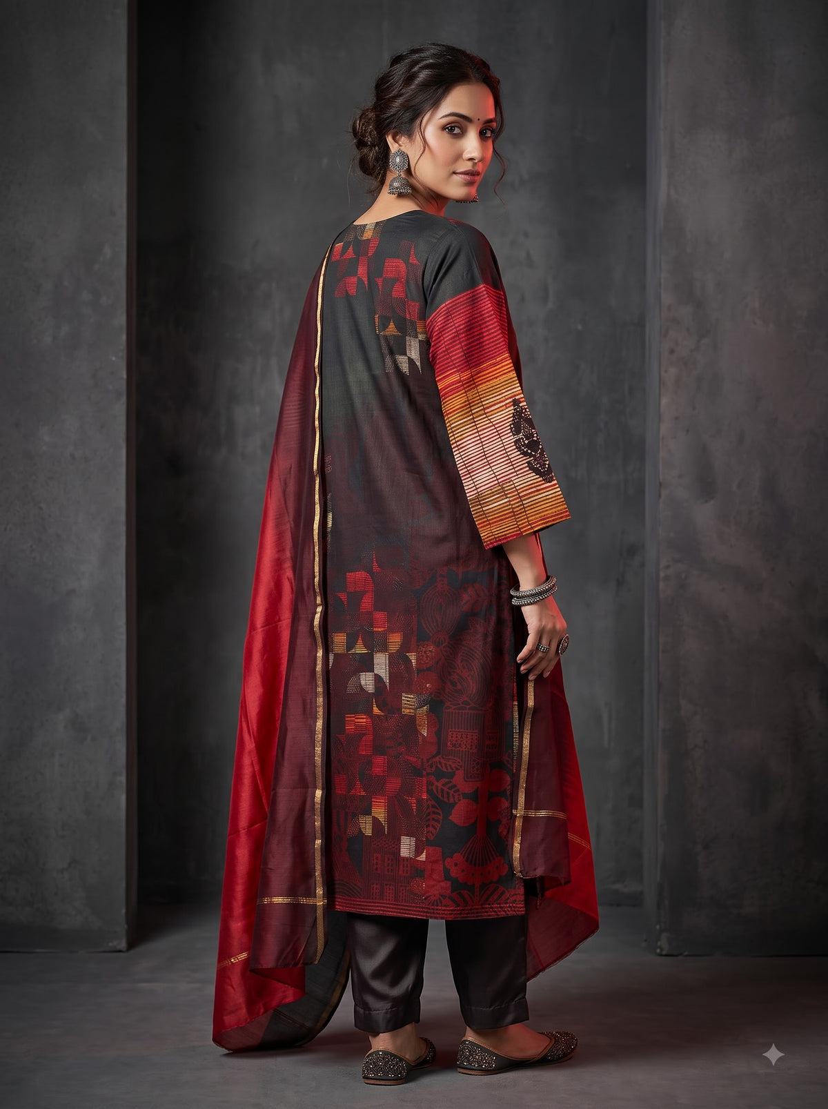 Semi Stitched Cotton Casual Suitset