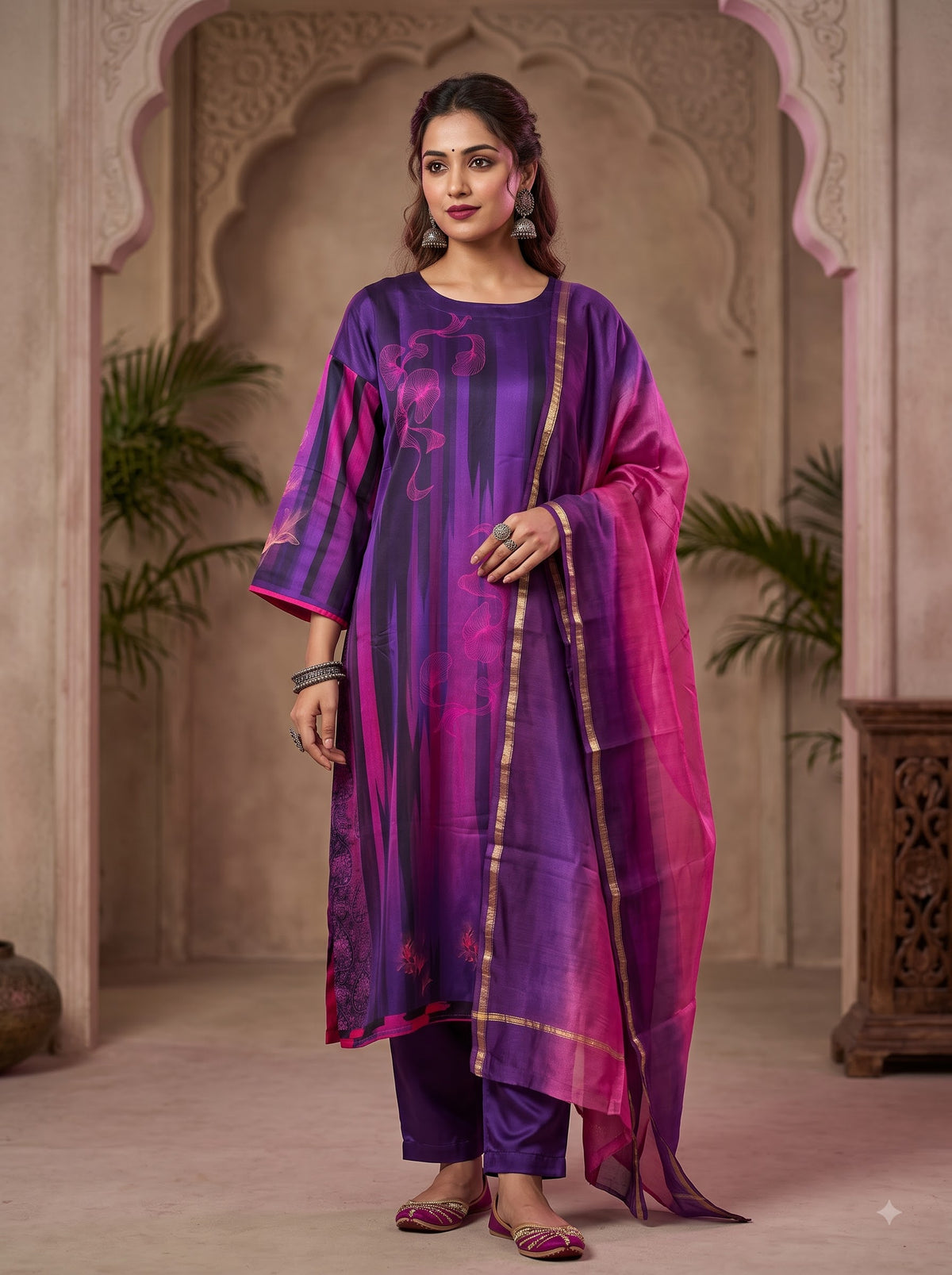 Semi Stitched Cotton Casual Suitset