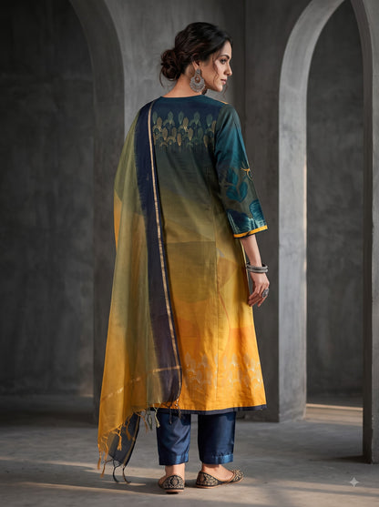 Semi Stitched Cotton Casual Suitset