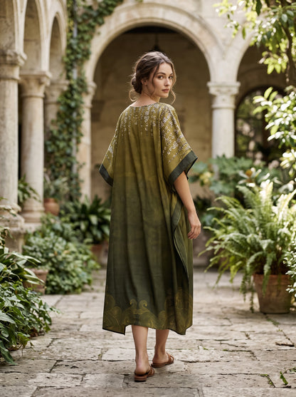 Stitched Cotton mudal Digital Printed Kaftan