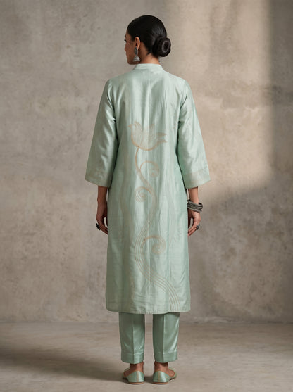 Semi Stitched Chanderi  Formal kurta