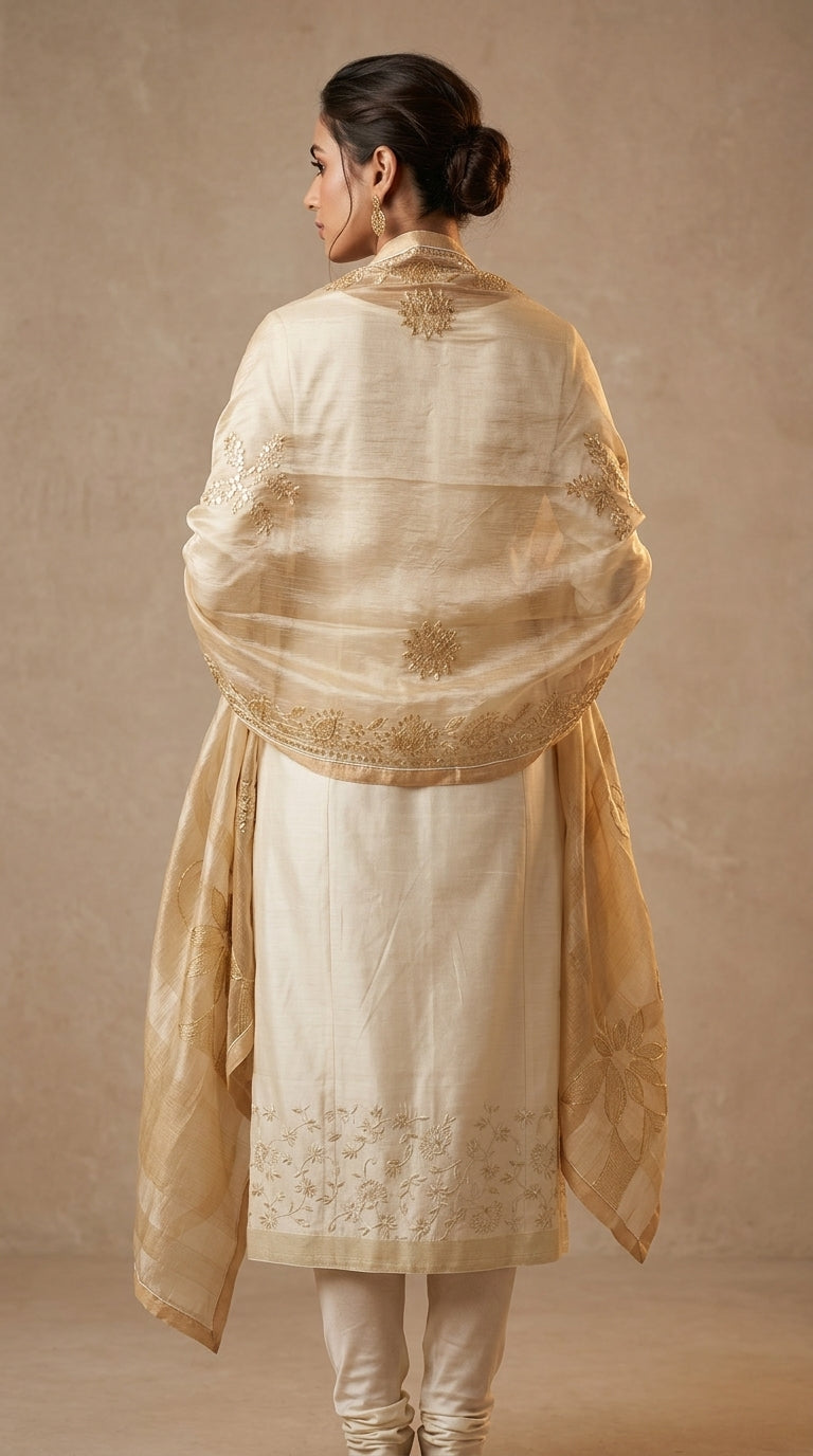 Semi Stitched Formal chanderi Suitset