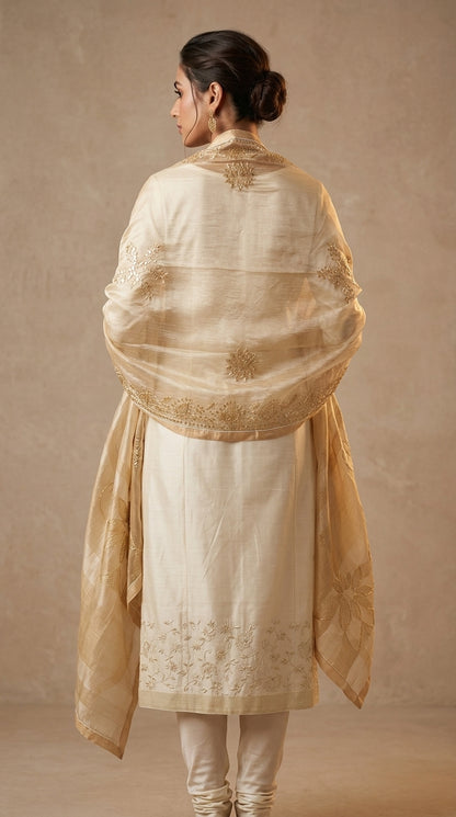 Semi Stitched Formal chanderi Suitset