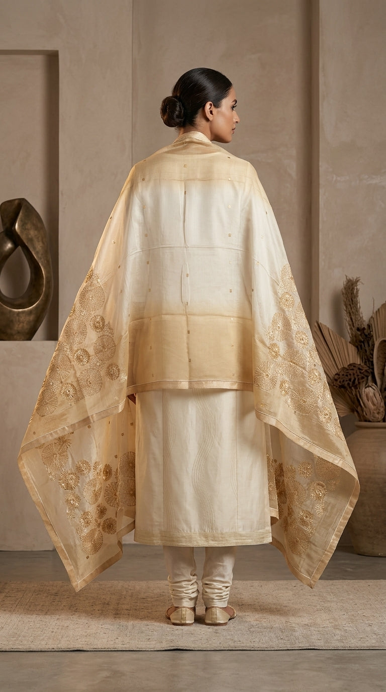 Semi Stitched Formal chanderi Suitset