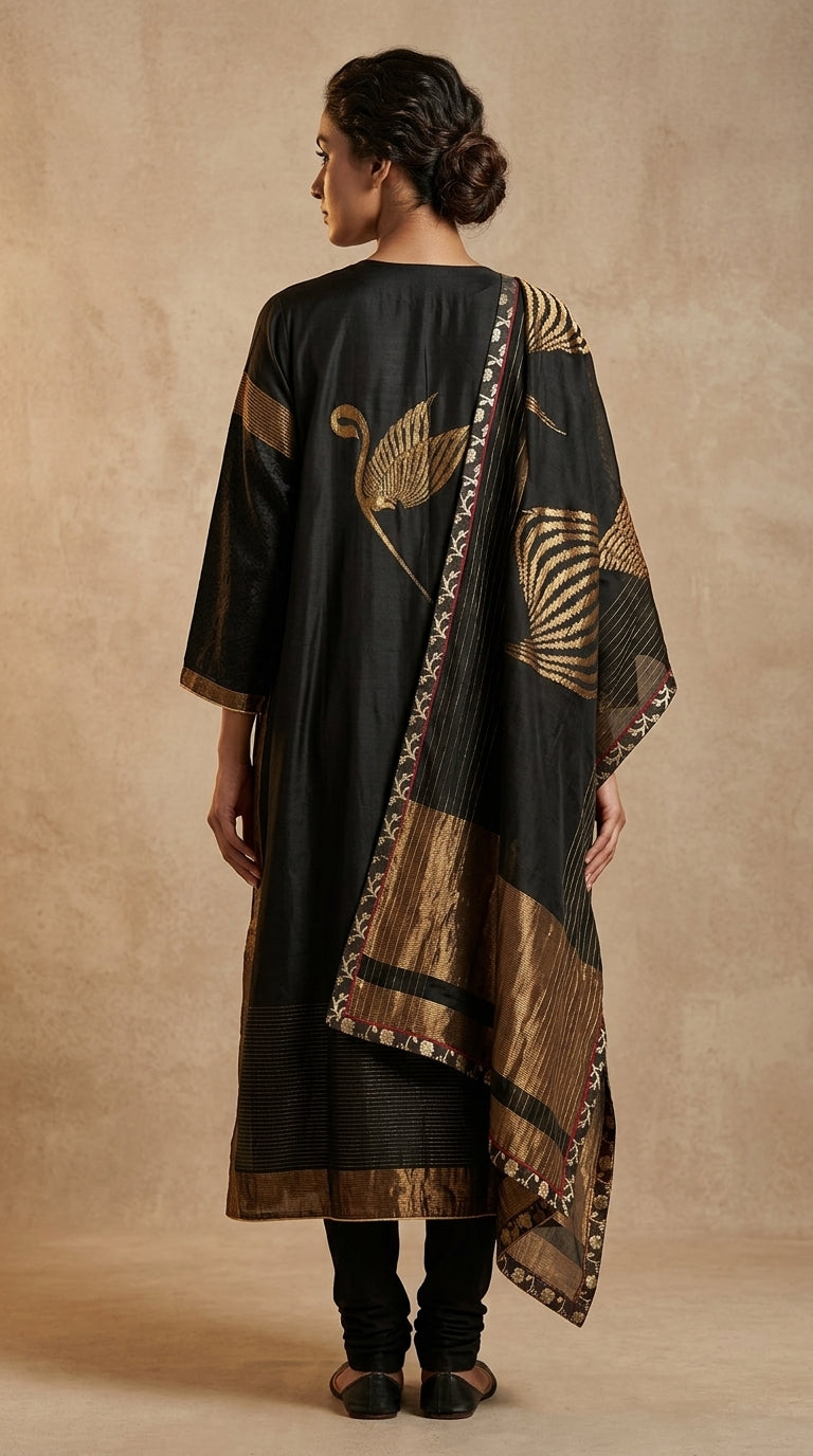 Semi Stitched Formal chanderi Suitset