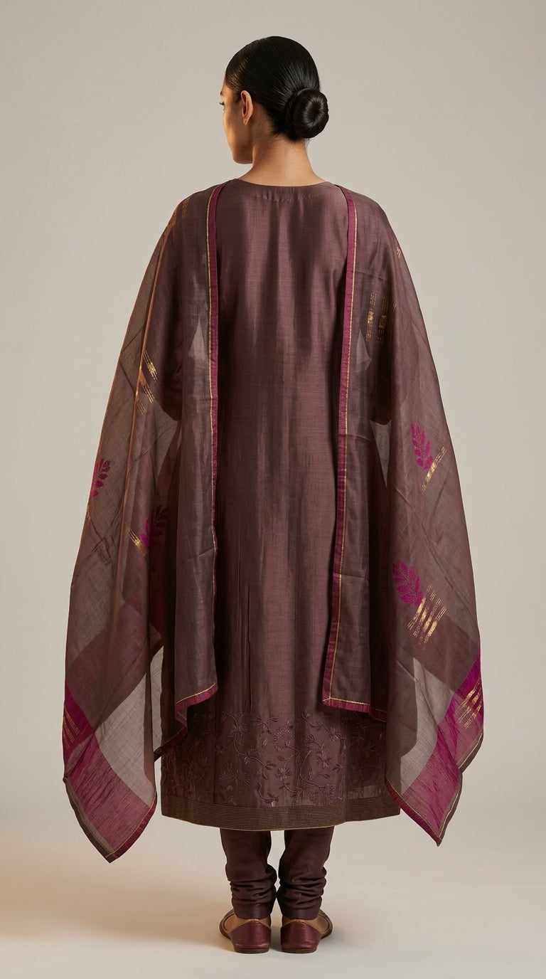 Semi Stitched Formal chanderi Suitset