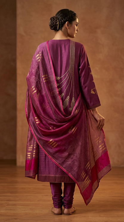 Semi Stitched Formal chanderi Suitset