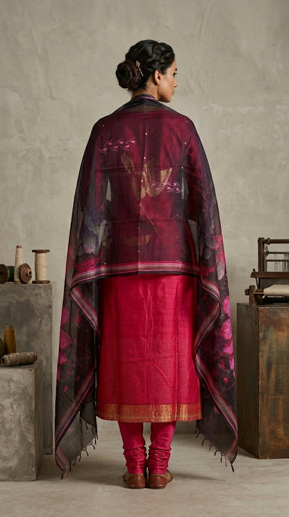 Semi Stitched Formal chanderi Suitset