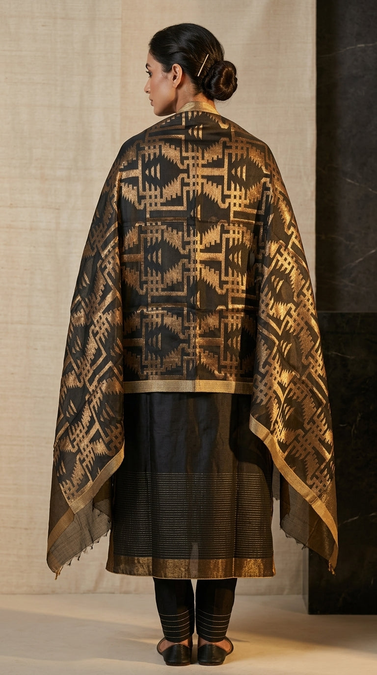 Semi Stitched Formal chanderi Suitset