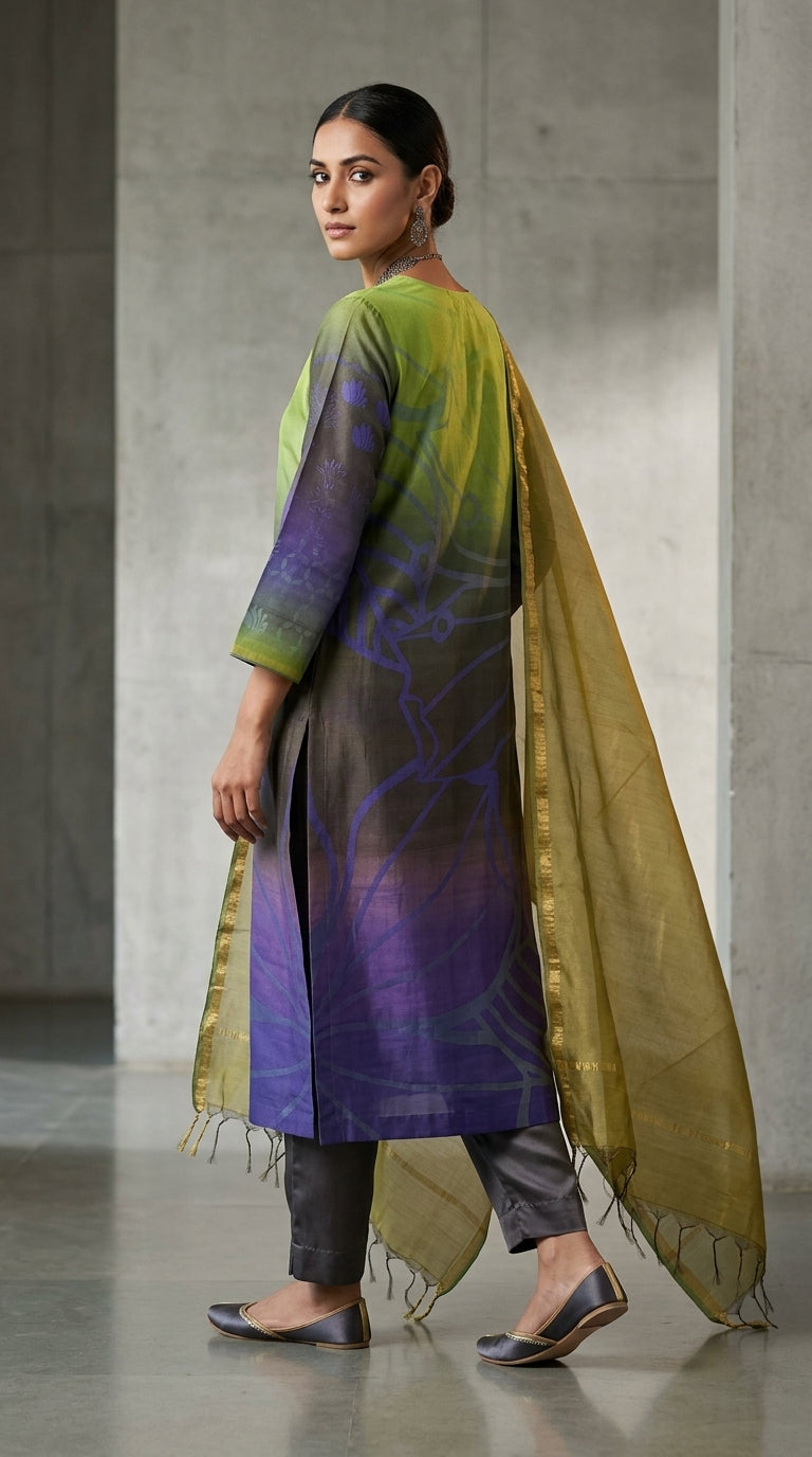 Semistitched Cotton lawn Casual Suitset