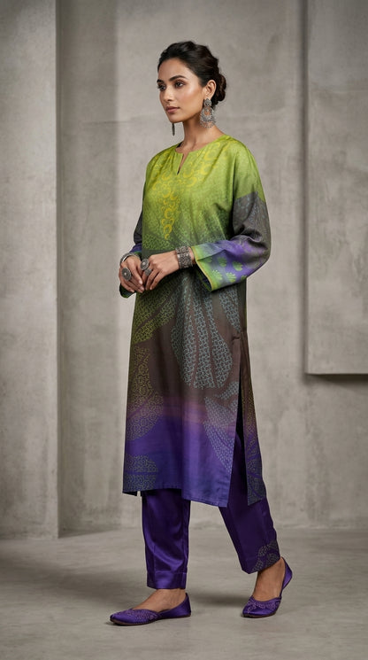 Semi Stitched Chanderi Kurta