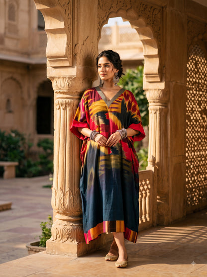 Stitched Cotton mudal Digital Printed Kaftan