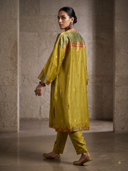 Semi Stitched Chanderi  Formal kurta
